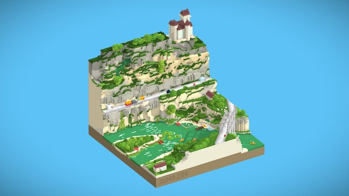 Dordogne river diorama 3D Model