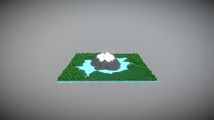 Low Poly Mountain 3D Model