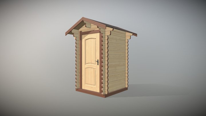 Дачный туалет 3D Model