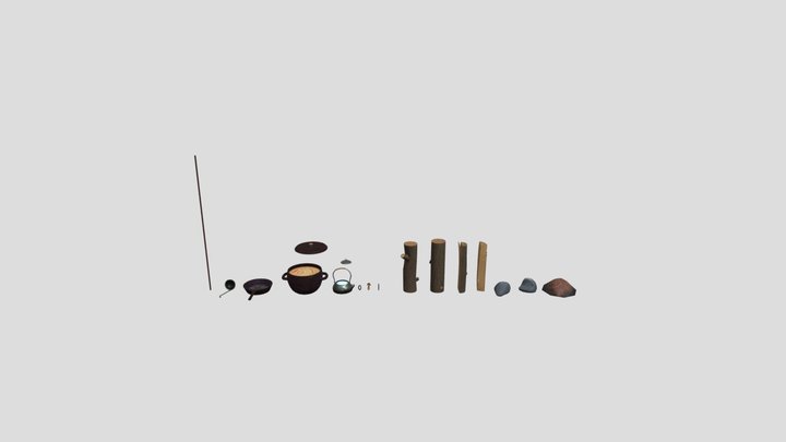 Asset pack / campfire parts 3D Model