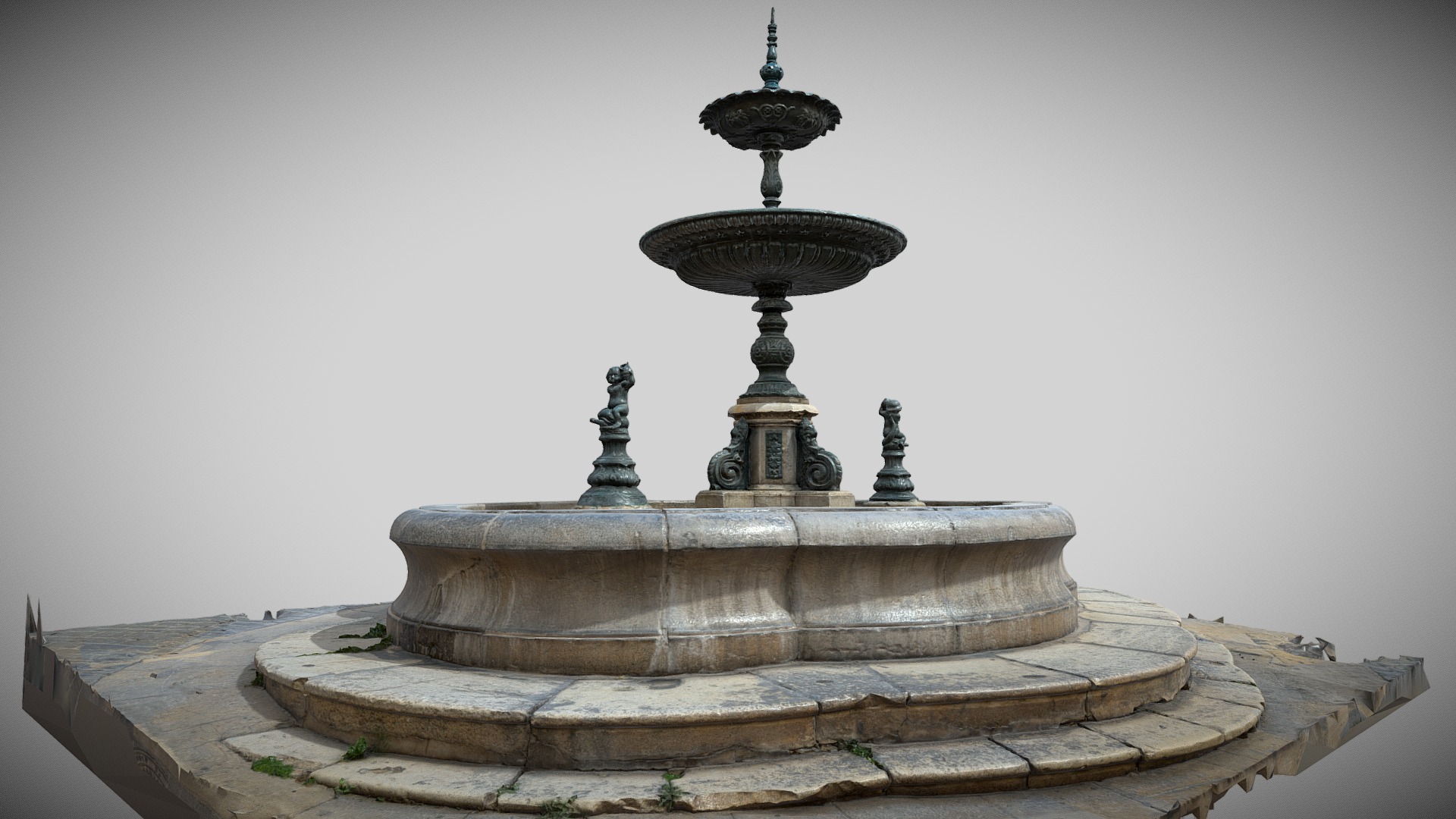 3D model Fuente de la Plaza de la Iglesia, Ibi / Fountain - This is a 3D model of the Fuente de la Plaza de la Iglesia, Ibi / Fountain. The 3D model is about a fountain with water coming out of it.