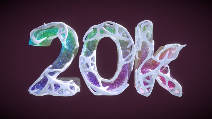 20k Followers – Free 3D Model STL