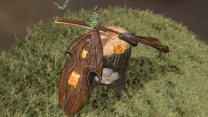 Sword and Shield 3D Model