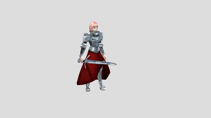 Female Knight animation 3D Model