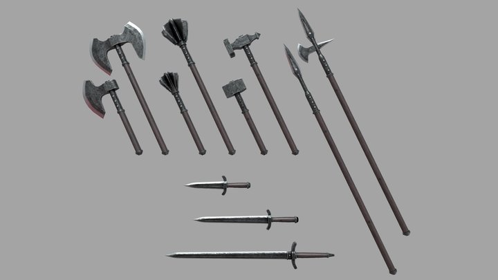 Medieval Melee Weapons 3D Model