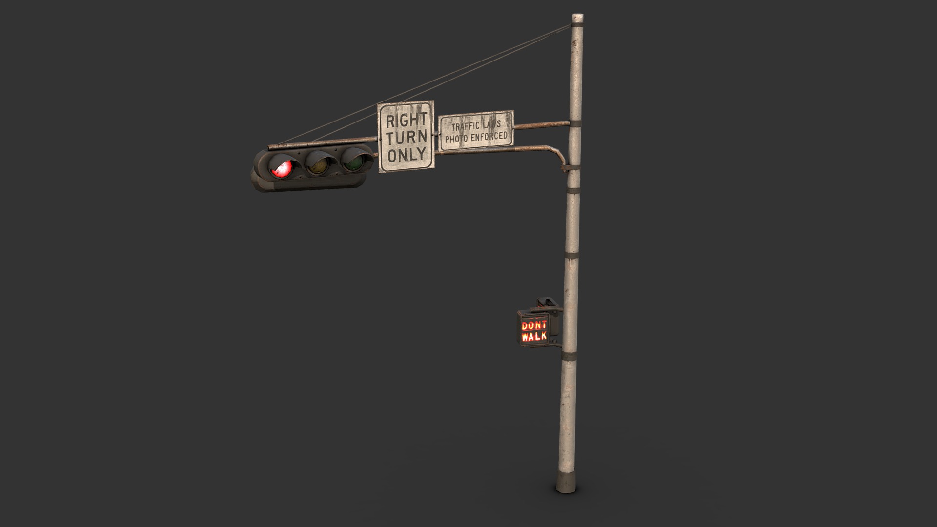 3D model Traffic Signal - This is a 3D model of the Traffic Signal. The 3D model is about text.