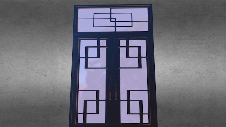 ModernSquareDoor - Iron Door Design 3D Model