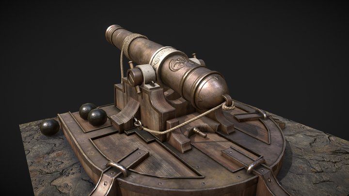 Medieval cannon 3D Model