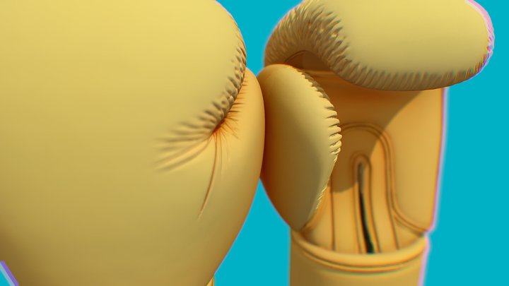 Yellow Boxing Gloves – Stylized 3D Model – Kostenloses 3D-Modell STL