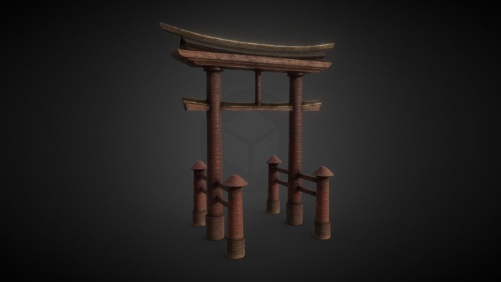 Japanese Torii Gate 3D Model