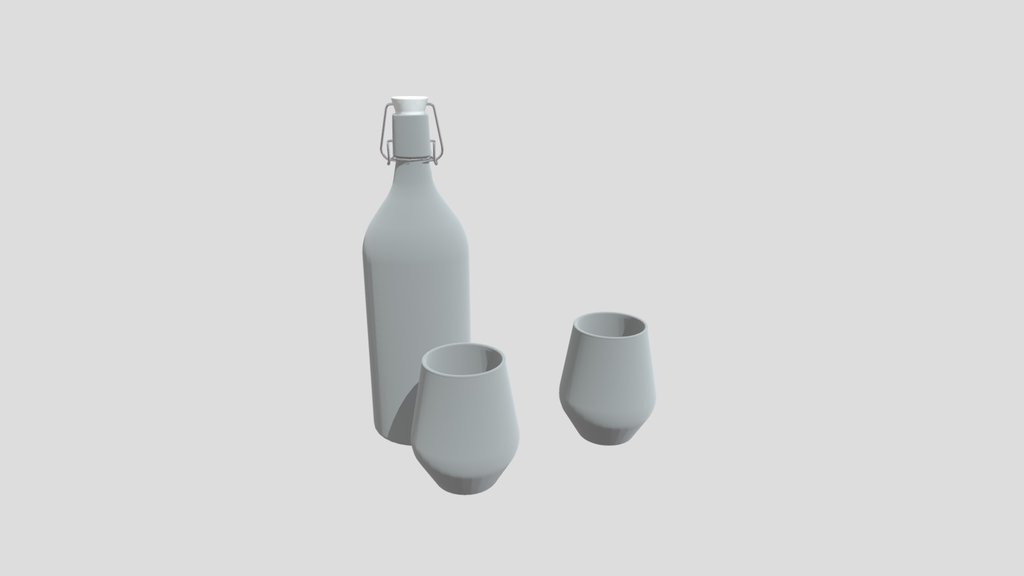 Ikea Glass Bottle With Glasses