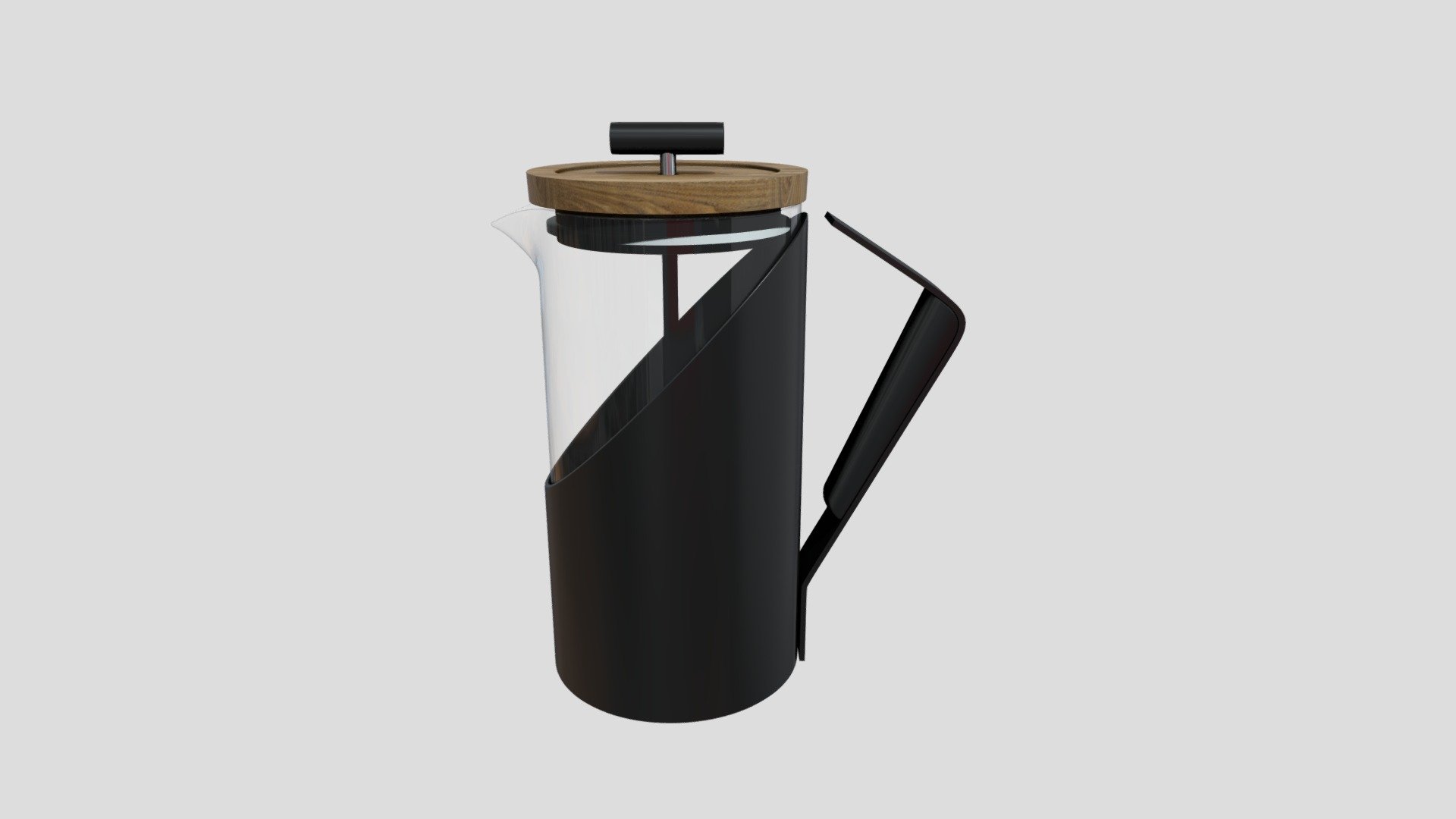 Gorgeous Stainless Steel Glass French Press — Sketchfab embed 3D viewer