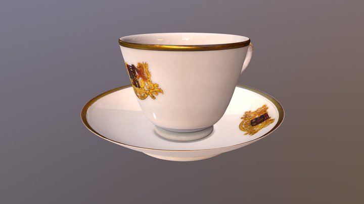Šálek a podšálek T. G. Masaryka 3D Model