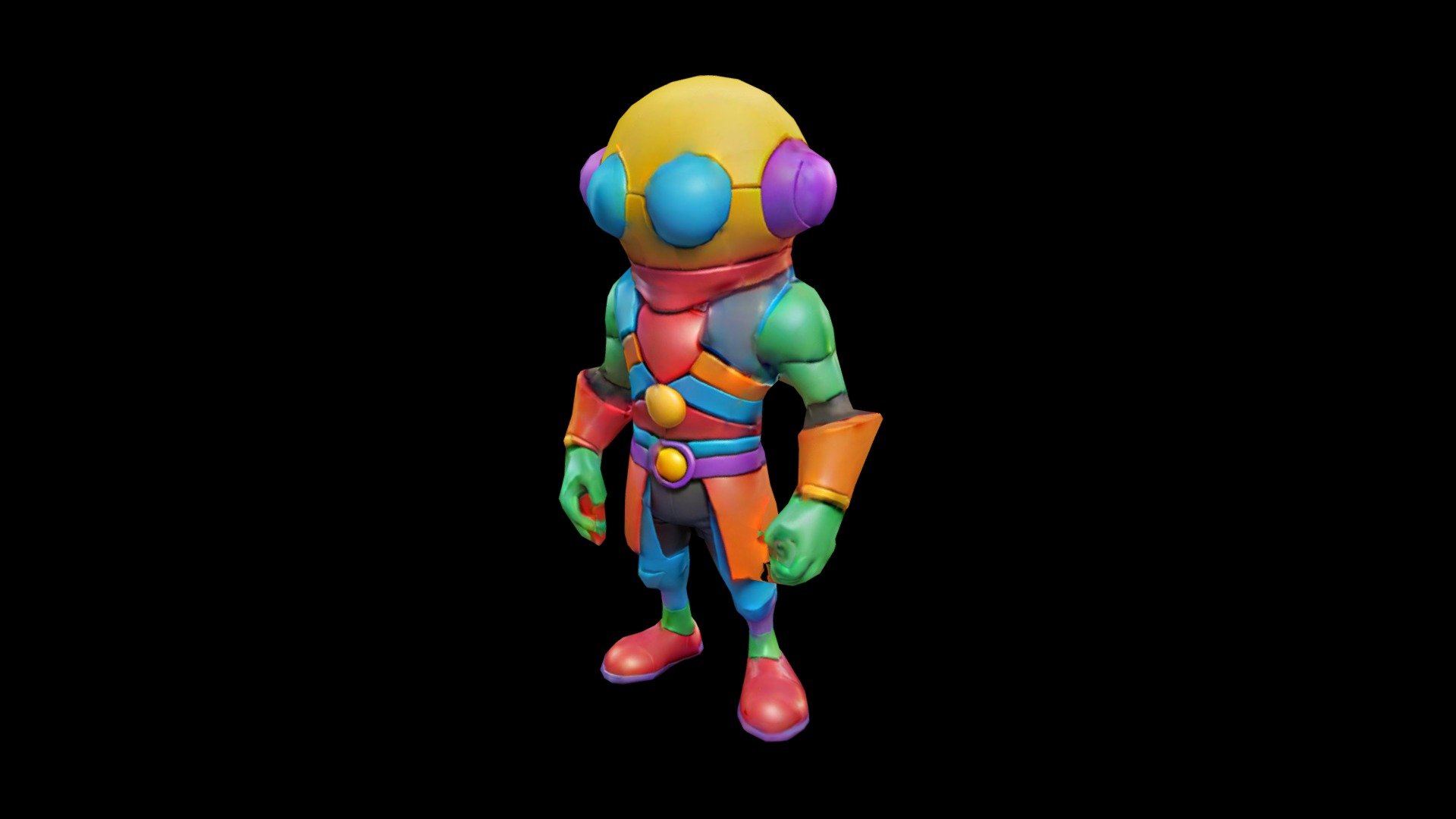 A 3D render of a character with a colorful desig - Download Free 3D ...