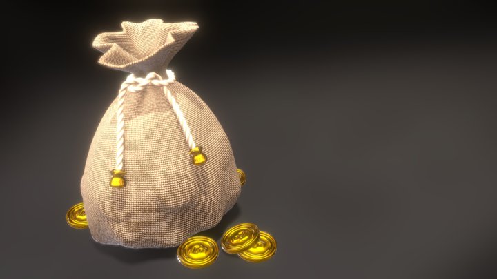 Bulgar fabric money bag for gold coins. 3D Model