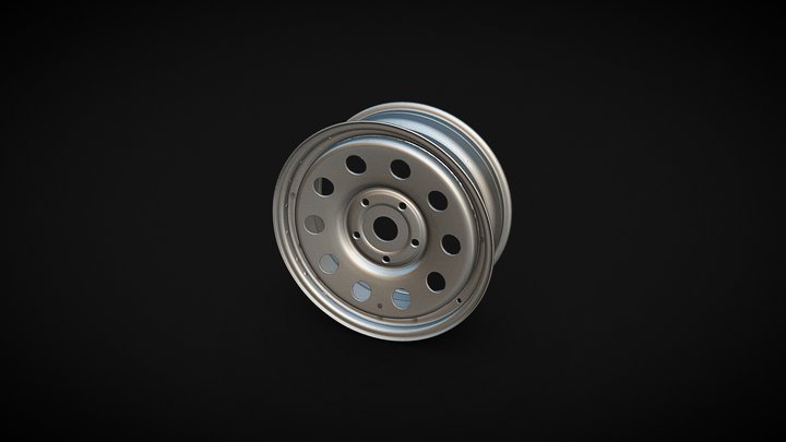 20 inch X 8J steel wheel 3D Model