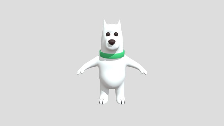 New White Dog v2 3D Model