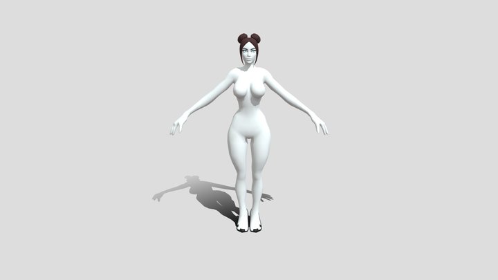 Cyborg-WIP_000 Female Base Mesh Mid Poly 3D Model
