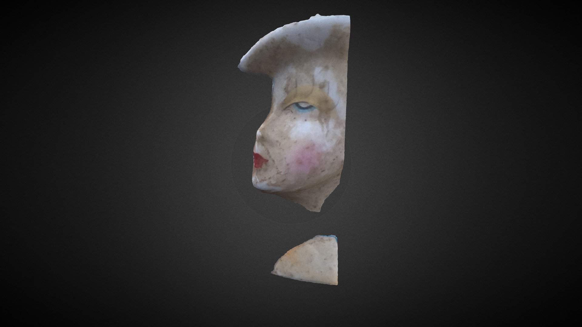 Old lady sculpture - Corrupted scan