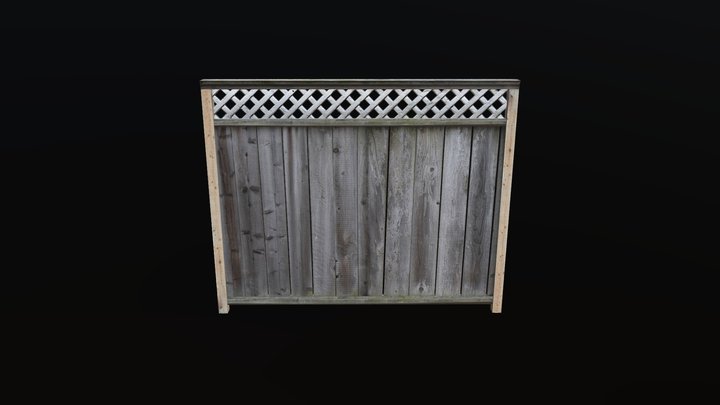 American Wood Fence Lowpoly for mobile game 3D Model
