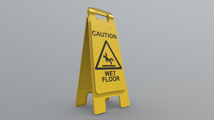 Wet Floor Sign 3D Model