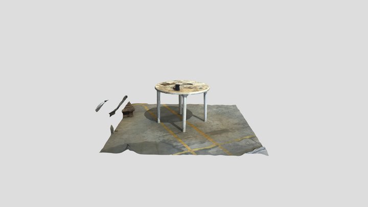 Plastic Dystopian Table 3D scan