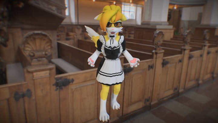 Angry furry maid 3D Model