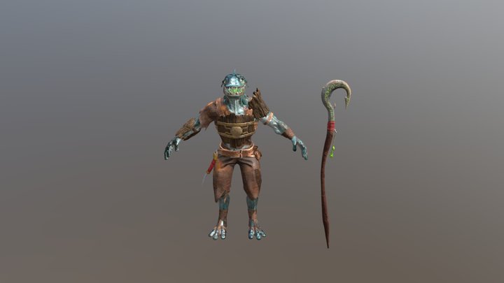 Lizard Substance Painter Texturing 3D Model