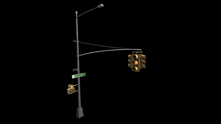 New York City Traffic Light 3D Model