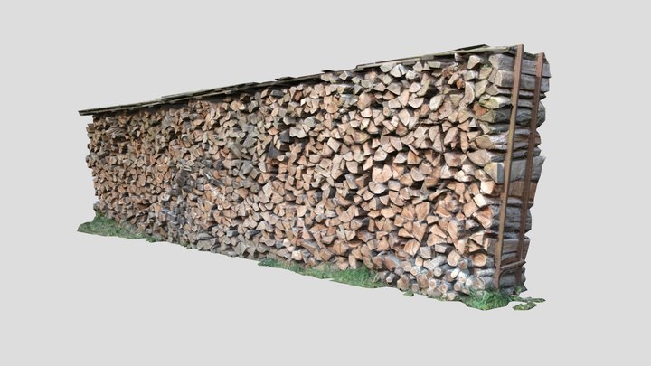 Log wall 3D Model