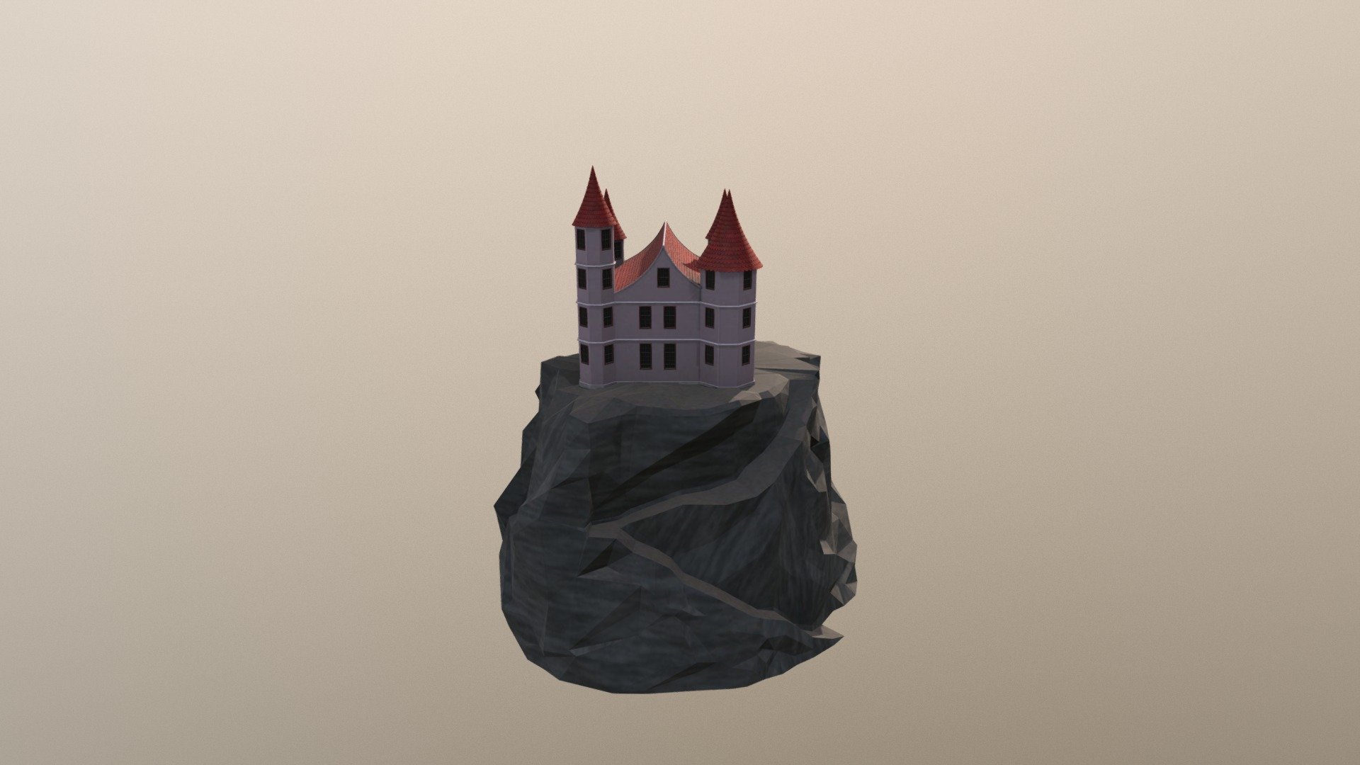 Lonely Castle on a Mountain