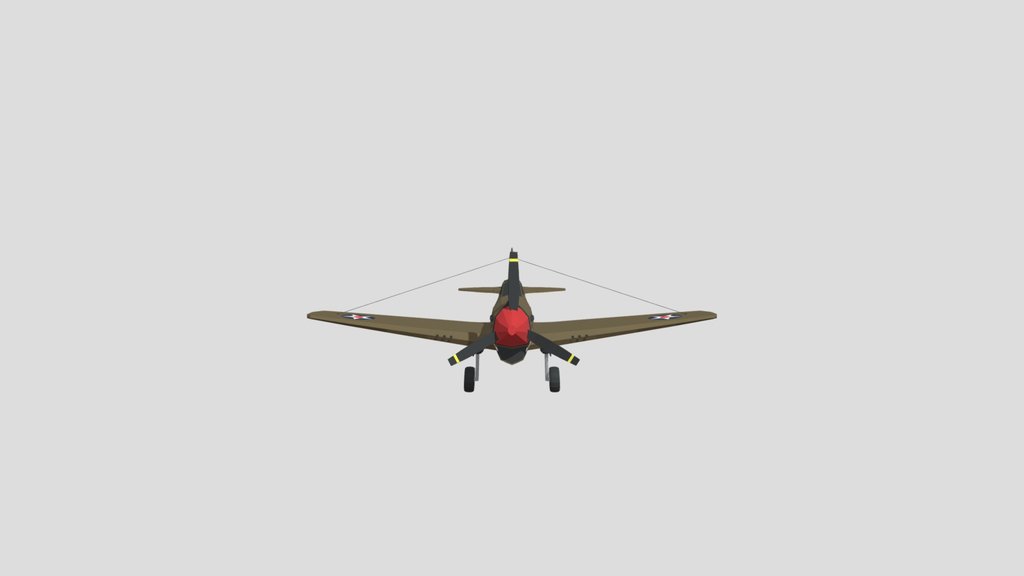 Low Poly Curtiss P 40 Warhawk