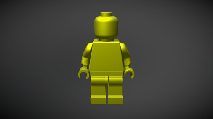 Golden lego man 3D Model