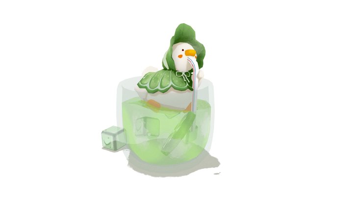 Duck in Sippy Cup 3D Model