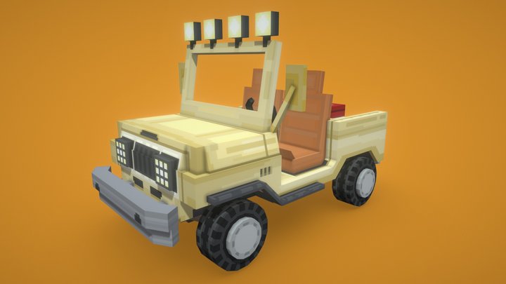 Yellow Jeep 3D Model