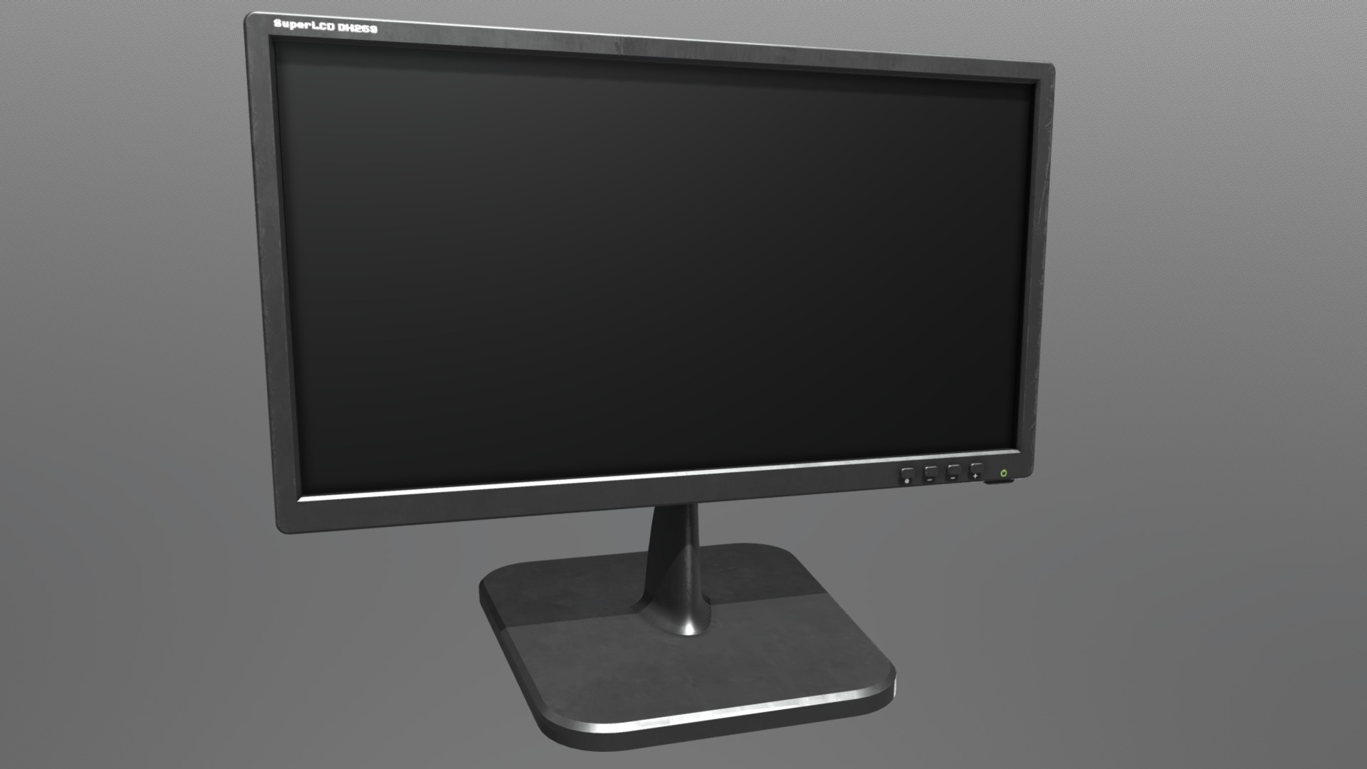 3D model LCD Monitor - This is a 3D model of the LCD Monitor. The 3D model is about a black computer monitor.