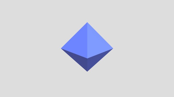 Octahedron-blue 3D Model