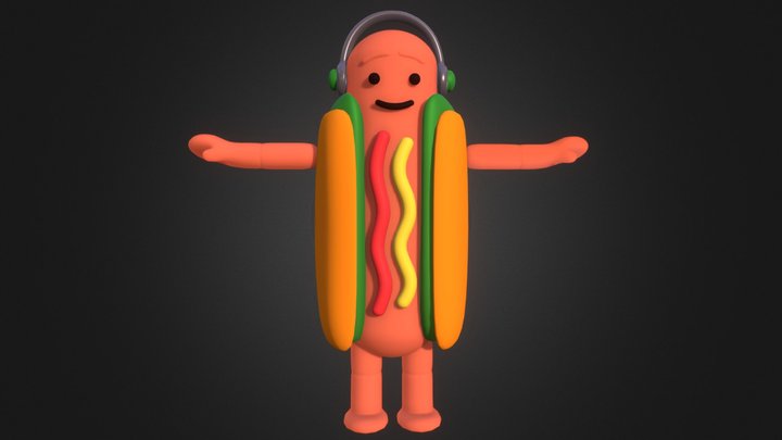 Hot dog - Snapchat filter 3D Model