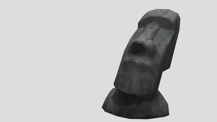 PSX Low Poly Moai 3D Model