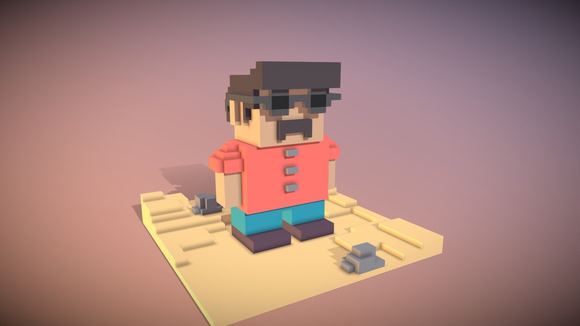 3D model Minecraft Steve VR / AR / low-poly