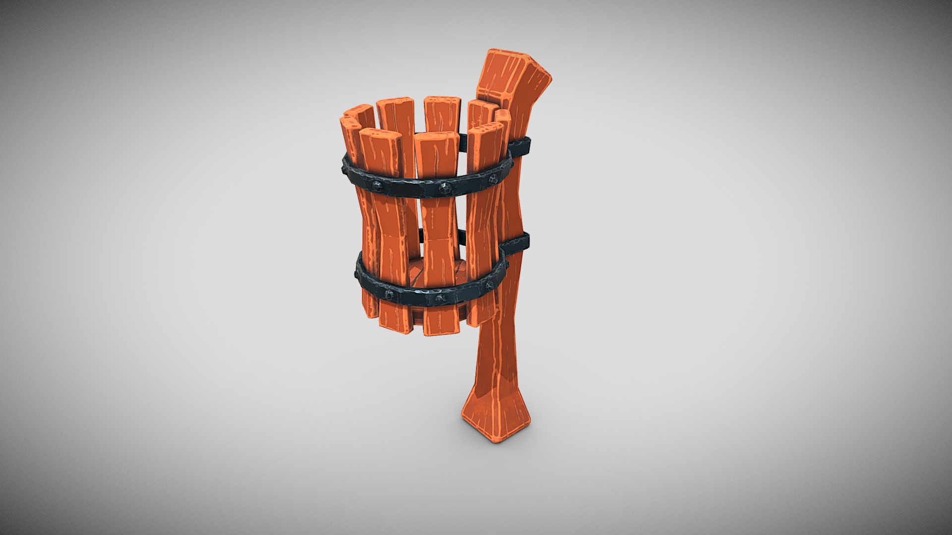 3D model Street Trash Can – Wooden - This is a 3D model of the Street Trash Can - Wooden. The 3D model is about a close-up of a basketball.