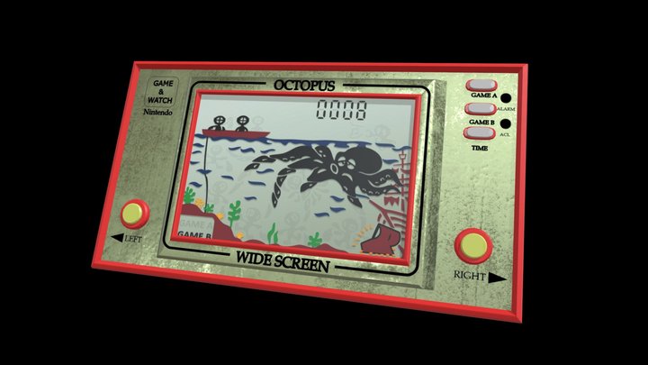 Nintendo Game & Watch Octopus Oc-22 3D Model