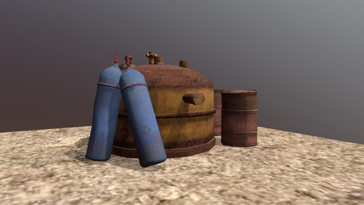 Forest Loner - 3 simple props 3D Model