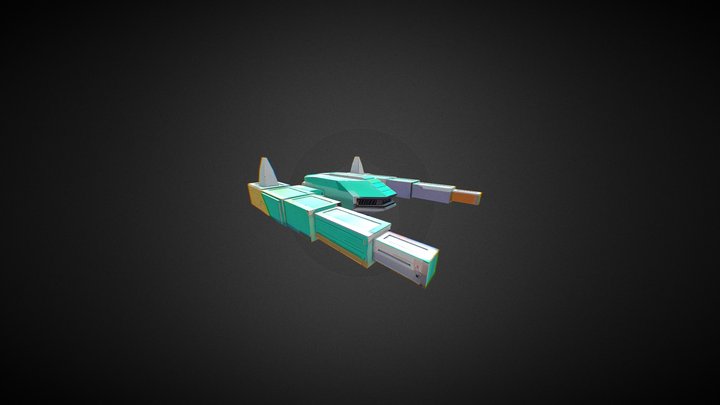 Retro Space BattleShip 3D Model