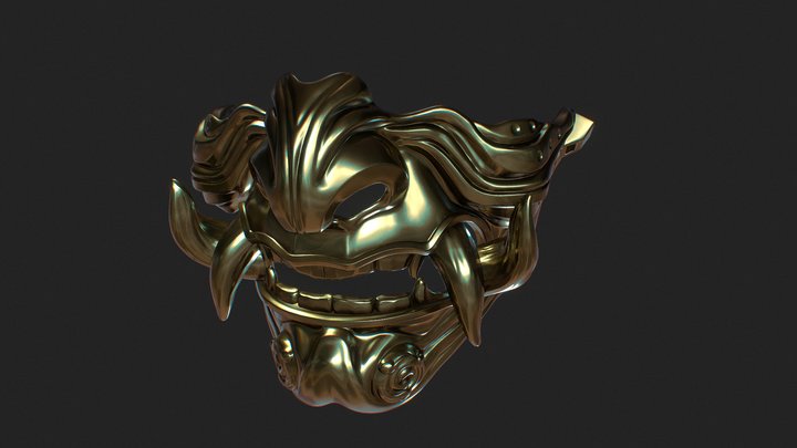 Samurai Mask Model 3 3D Model