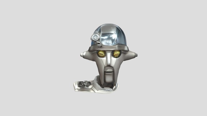 Futuristic robotic character with illuminated e 3D Model