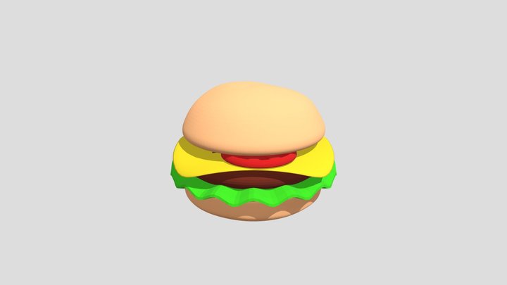 Low poly burger 3D Model