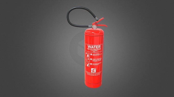 Fire Extinguisher (English Label) 3D Model