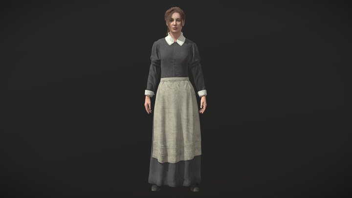 Peasant Woman PBR Game Ready 3D Model