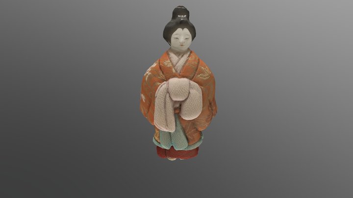 Antique Kimekomi Doll 3D Model